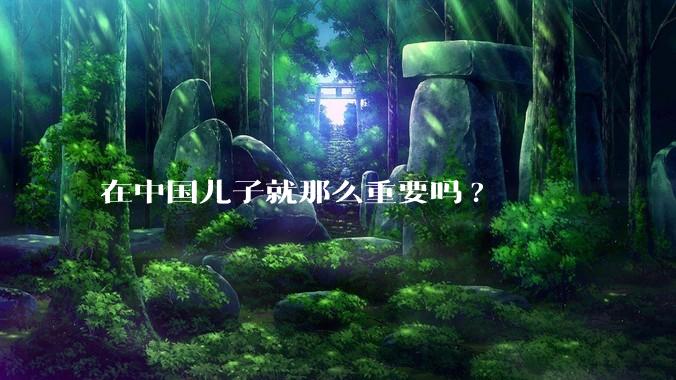 在中国儿子就那么重要吗?