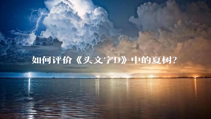 如何评价《头文字D》中的夏树？